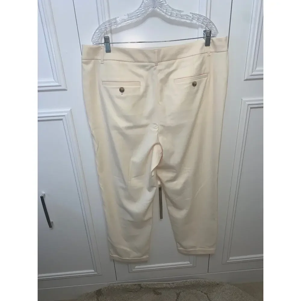 NWT Loft Women's Pleated Dress Pants Yellow Size 16‎ Straight Leg Casual - Picture 5 of 7